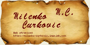 Milenko Ćurković vizit kartica